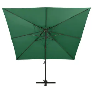 Berkfield Cantilever Umbrella with Double Top 300x300 cm Green