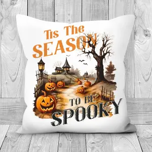 Faux Suede Cushion Tis The Season Halloween Print 45cm x 45cm