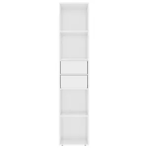 Berkfield Book Cabinet High Gloss White 36x30x171 cm Engineered Wood