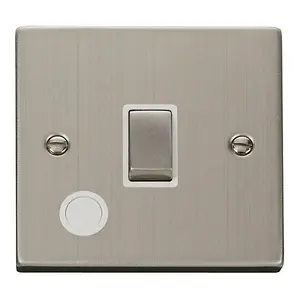 Stainless Steel 1 Gang 20A Ingot DP Switch With Flex - White Trim - SE Home