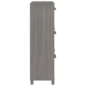 Shoe Cabinet HAMAR Light Grey 59.5x35x117 cm Solid Wood Pine