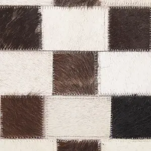 Cowhide Area Rug 140 x 200 cm Beige and Brown KAYABEY