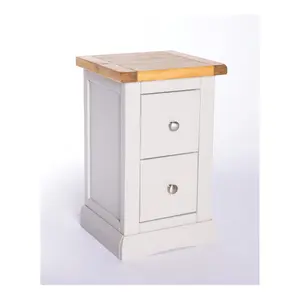 Loreo 2 Drawer Petite Bedside Table Chrome Knob