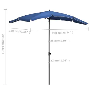 Berkfield Garden Parasol with Pole 200x130 cm Azure Blue