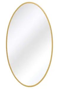 MirrorOutlet The Ovale Gold Metal Framed Oval Garden Wall Mirror 200 x 112CM