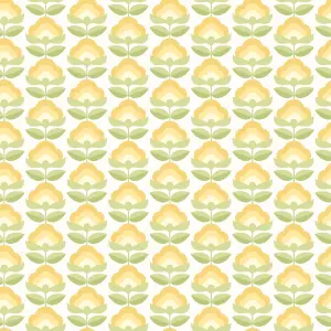 Hoopla Walls Retro Flower Sunshine Smooth Matt Wallpaper