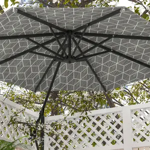 Outsunny 2-in-1 Cantilever Parasol and Market Parasol with Rotation