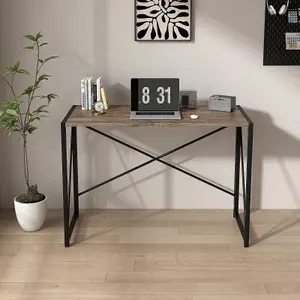 Mcc Direct No Assembly Folding Computer Desk 80cm Brown - Miami