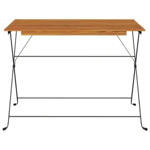 Berkfield Folding Bistro Table 100x54x71 cm Solid Wood Acacia and Steel