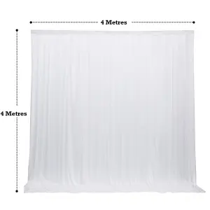 4x4 M Ice Silk Backdrop Curtain Photography Scenery for Christmas Events Decor, White