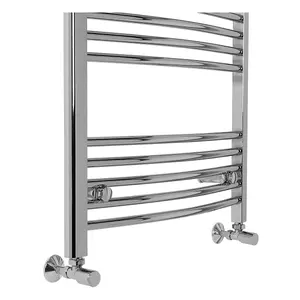 Right Radiators 750x600 mm Bathroom Curved Heated Towel Rail Radiator Warmer Ladder Chrome