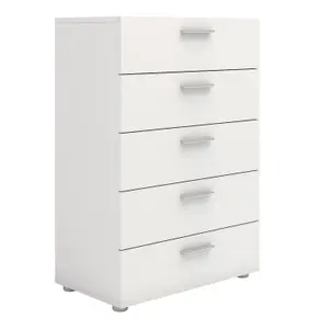 Pepe Chest of 5 Drawers in White