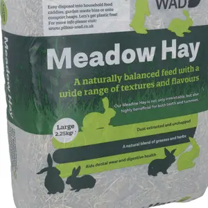 2pk Superior Quality Large Bio Meadow Hay Small Animal Bedding Feeding 2.25KG