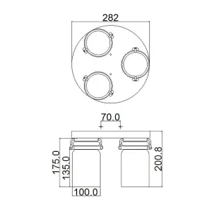 Elstead Brinley 3 Light Flush Mount Ceiling Light Brushed Nickel, E27