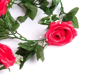 Best Artificial 7ft Pink Silk Rose Garland decoration - perfect from home, office or events