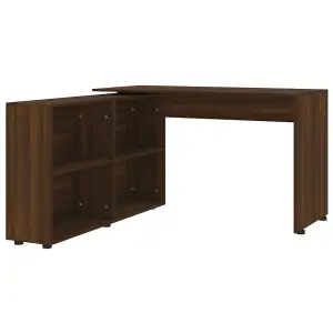 Berkfield Corner Desk Brown Oak Engineered Wood