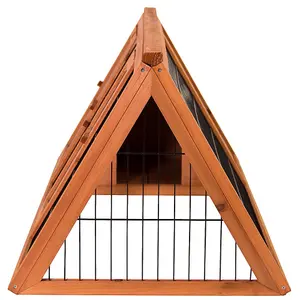 Pet Vida Large Triangle Wooden Pet Hutch Rabbit, Guinea Pig, Bunny, Chicken Run Cage, 50 x 118 x 45