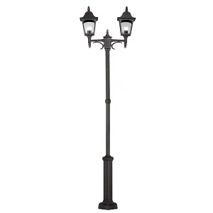 Elstead Chapel 2 Light Twin Outdoor Post Lantern Black IP44, E27