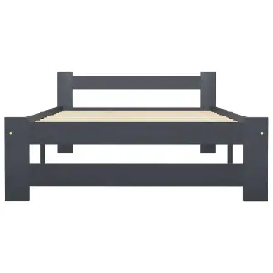 Berkfield Bed Frame Dark Grey Solid Pine Wood 100x200 cm