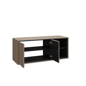 Irvine 60 Floating Vanity Unit W1200mm H510mm D480mm - Congo & Black with Two Hinged Doors and Modern Floating Design