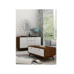 Justine 140Cm Wide 3 Drawer Sideboard Walnut/White