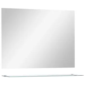 Berkfield Wall Mirror with Shelf 80x60 cm Tempered Glass