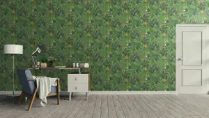 Galerie Blooming Wild Green/Grey/Brown Amazon Motif Wallpaper Roll