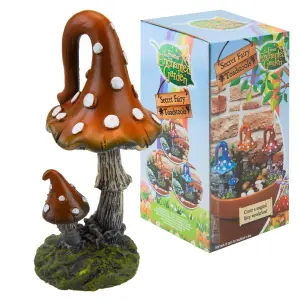 Enchanted Fairy Toadstool Secret Garden Ornament Orange