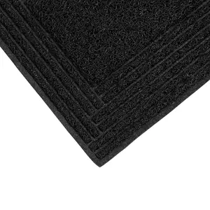 JVL Mud Grabber Spaghetti Scraper Doormat, 40x60cm, Black Border