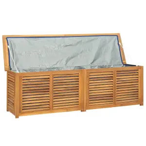 Berkfield Garden Storage Box with Bag 175x50x53 cm Solid Wood Teak