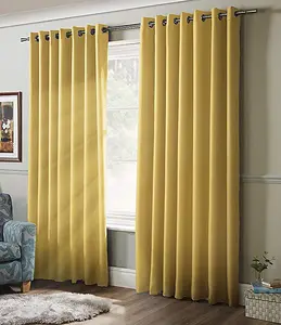 100% Blackout Ring Top Curtains 41" X 72" Ochre