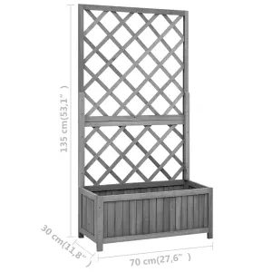 Berkfield Garden Trellis Planter Black 70x30x135 cm Solid Firwood