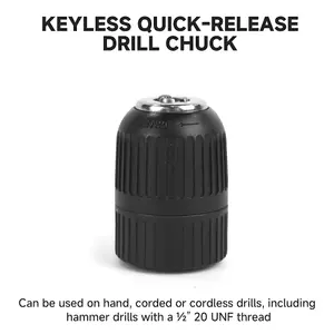 BAP Keyless Drill Chuck 2 - 13mm 1/2" 20UNF - Fits Any Drill Makita Bosch Dewalt