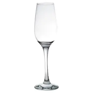 Queensway Home & Dining Height 23cm 200ml Set of 6 Glass Stemmed Champagne Prosecco Wine Flutes Glass Tumblers