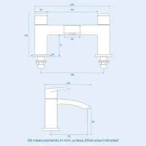 Black Matt Waterfall Bath Filler Tap Lever Square Deck Mounted Modern