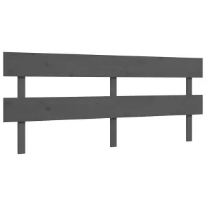 Berkfield Bed Frame with Headboard Grey 200x200 cm Solid Wood