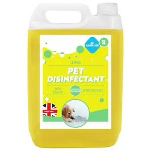 2 x 5 Litre Pet Disinfectant Fresh Lemon Breaks Down Odours Including Sweat, Urine & Faeces