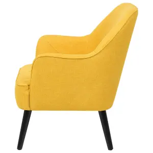 Beliani Retro Armchair LOKEN Fabric Yellow