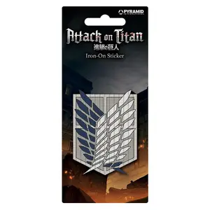 Attack on Titan Iron-On Sticker Blue/White/Grey (One Size)