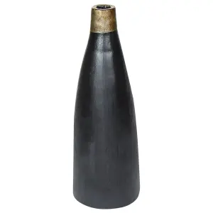 Decorative Vase EMONA Ceramic Black