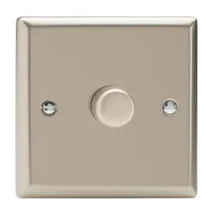 Varilight 1-Gang 2-Way V-Pro Push On/Off Rotary LED Dimmer 1 x 0-120W Satin