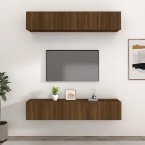 Berkfield TV Cabinets 4 pcs Brown Oak 80x30x30 cm Engineered Wood