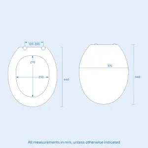 Nes Home Universal Classic Oval Shaped Design Toilet Seat & Fixings Tile Pattern Print