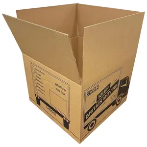 10 x Giant Cardboard Storage Packing Moving House Boxes with Carry Handles and Room List 52cm x 52cm x 40cm