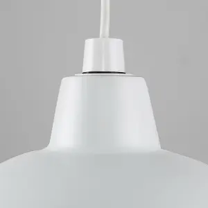 ValueLights Civic Metro Grey Ceiling Pendant Shade and B22 GLS LED 10W Warm White 3000K Bulb