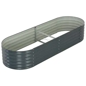 Berkfield Garden Raised Bed 240x80x44 cm Galvanised Steel Grey