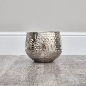 Melody Maison Silver Hammered Metal Planter