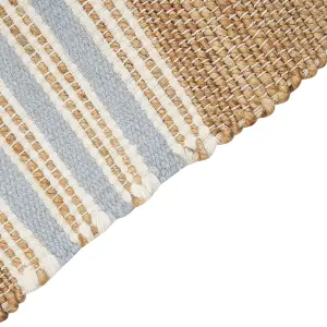 Jute Area Rug 160 x 230 cm Beige and Light Blue MIRZA