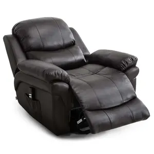 Madison Dual Motor Electric Riser Rise Recliner Bonded Leather Armchair Electric Lift Chair (Brown)