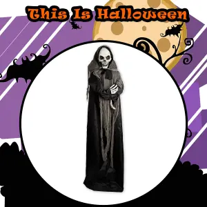 Halloween Animated Skeleton Ghost Decoration Trick or Treat Party 72inch Black